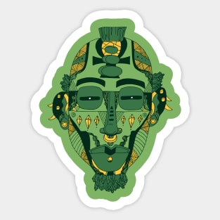 Forrest Green African Mask 5 Sticker